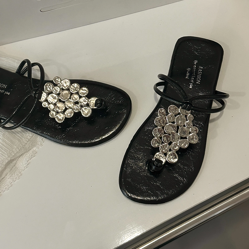 黑恐龙 百搭舒适时尚 防磨防滑人字拖鞋 女款