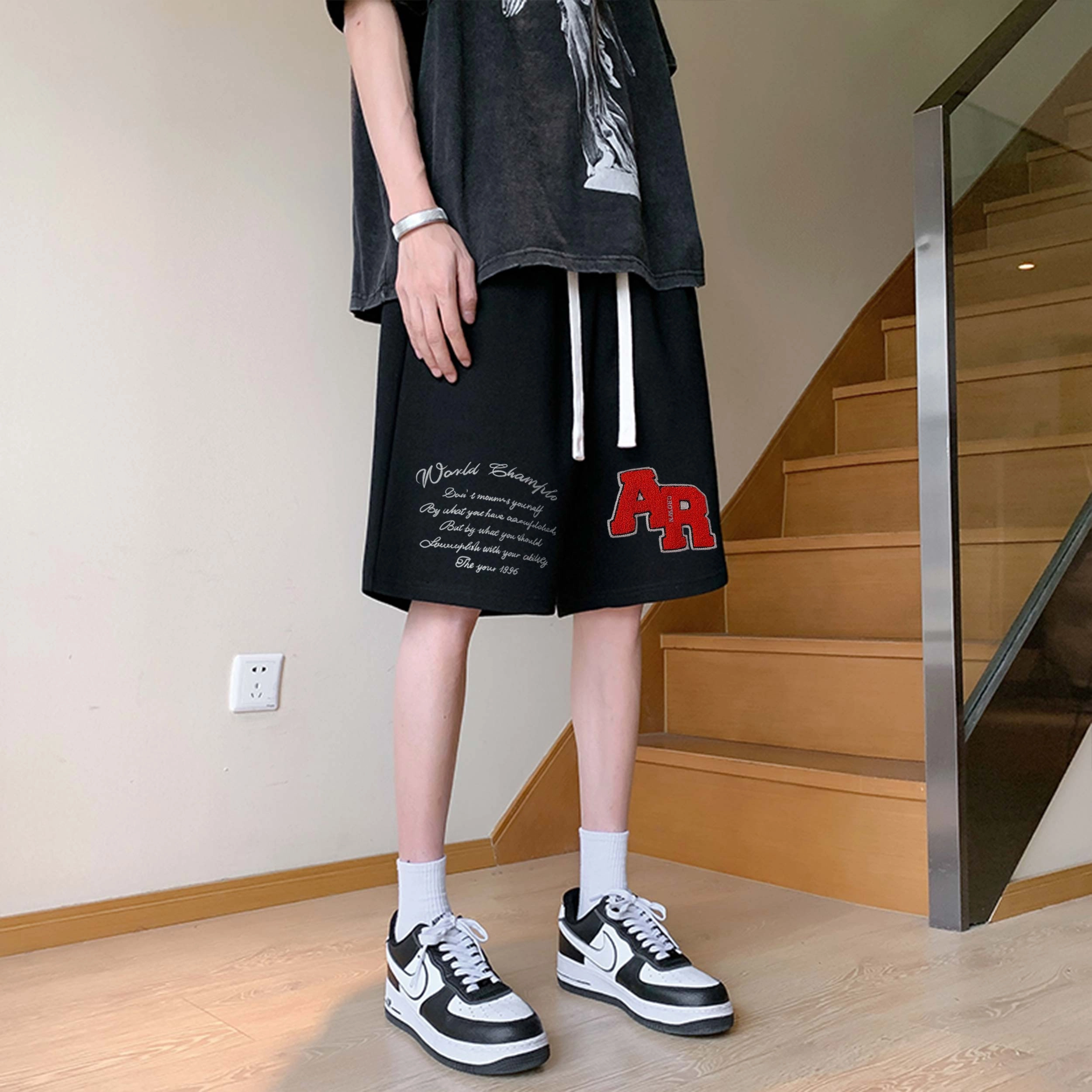 物质公式 休闲复古美式宽松百搭高街日常通勤篮球裤 男女同款