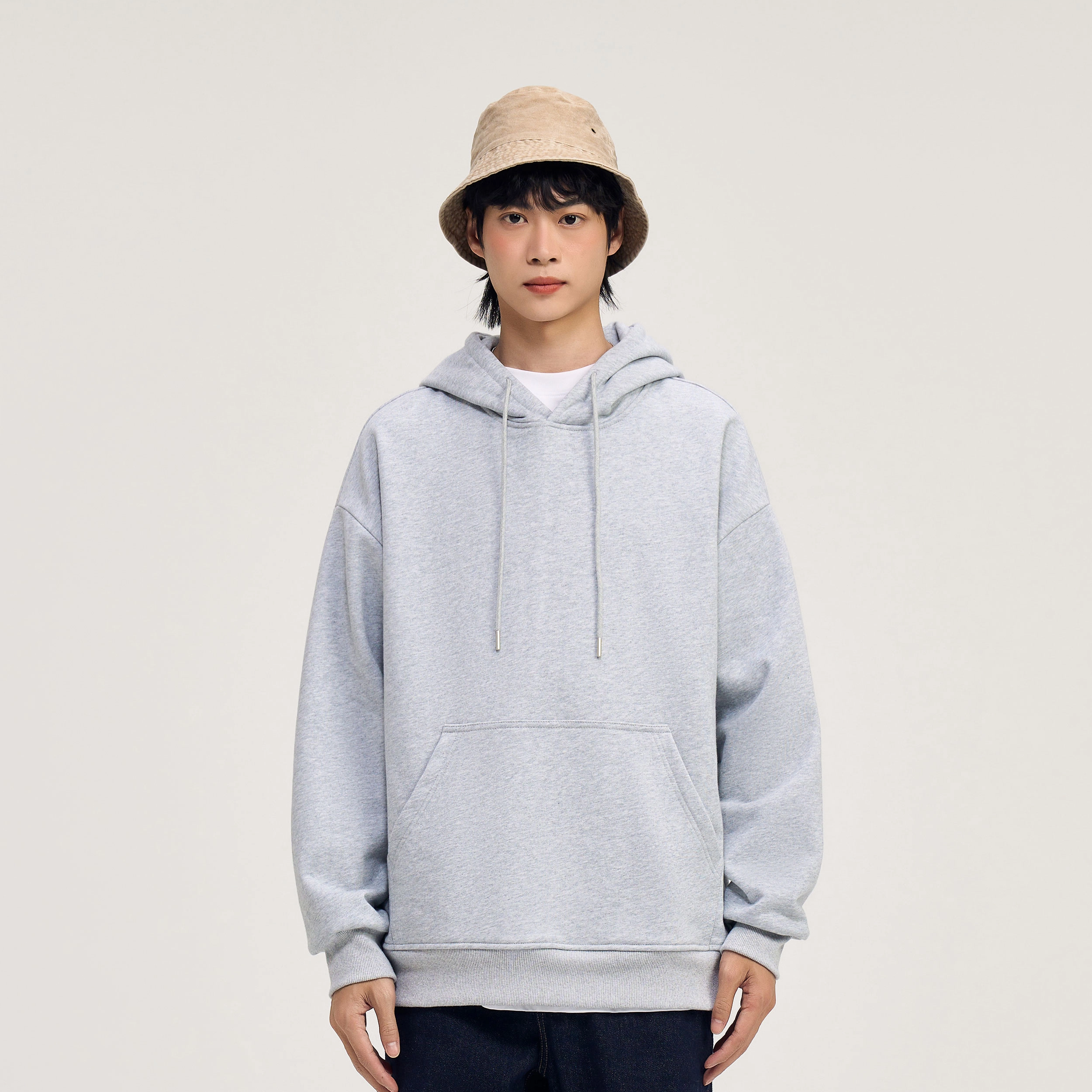 物质公式 美式基础款纯色极简风宽松休闲重磅落肩连帽套头卫衣 男女同款 常规款/加绒加厚款 可选