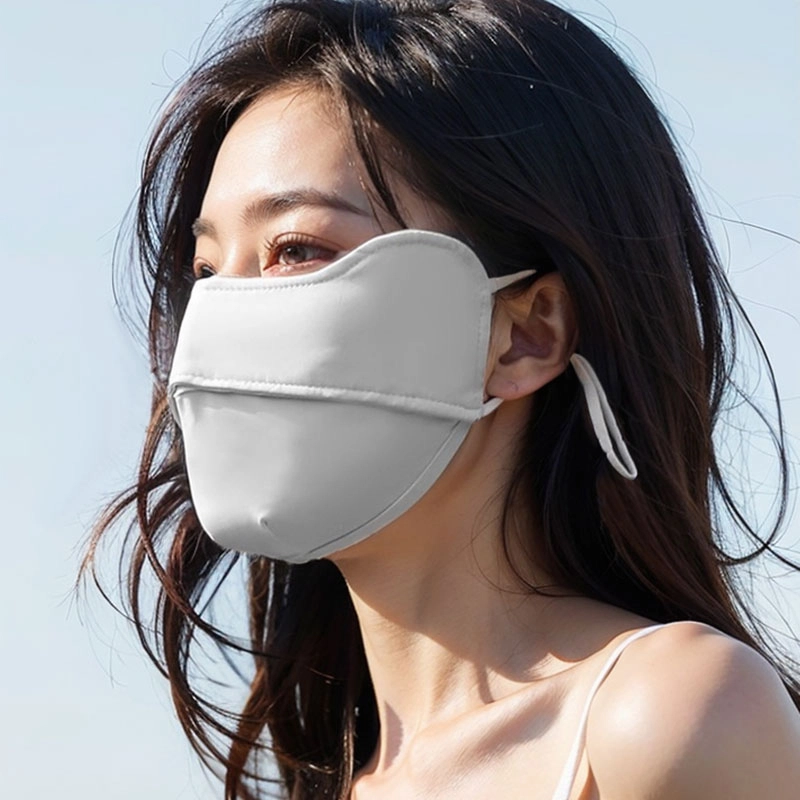 浪莎 户外开车出行出游登山钓鱼骑行护眼角夏天冰丝口罩防紫外线遮阳薄款面巾防风透气凉感挂耳面纱 防晒面罩 女款