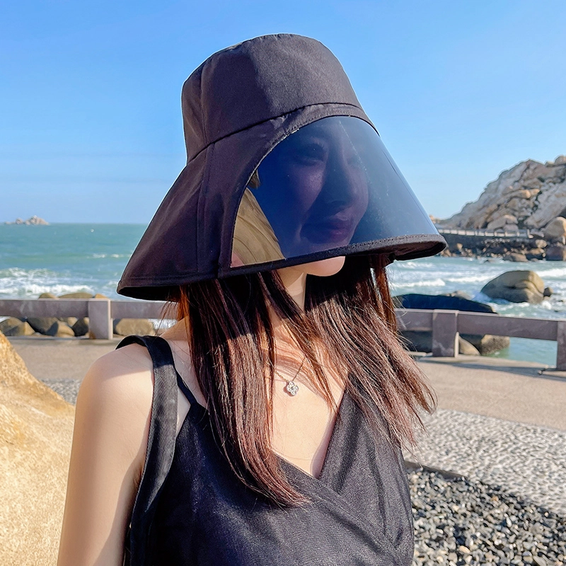 浪莎 骑行户外防紫外线遮阳大帽檐 聚酯纤维 防晒帽 女款