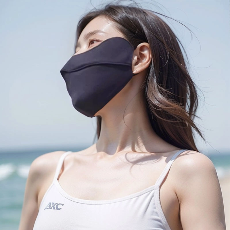 浪莎 户外开车出行出游登山钓鱼骑行护眼角夏天冰丝口罩防紫外线遮阳薄款面巾防风透气凉感挂耳面纱 防晒面罩 女款
