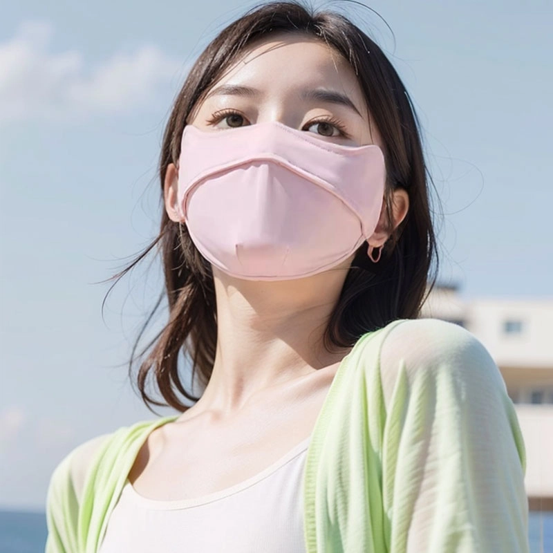 浪莎 户外开车出行出游登山钓鱼骑行护眼角夏天冰丝口罩防紫外线遮阳薄款面巾防风透气凉感挂耳面纱 防晒面罩 女款