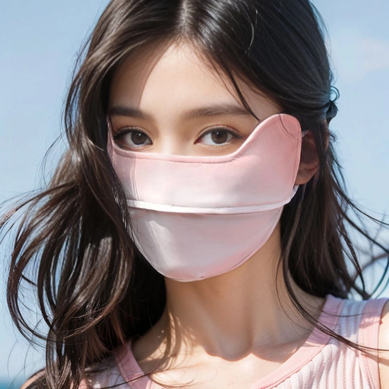 浪莎 户外开车出行出游登山钓鱼骑行护眼角夏天冰丝口罩防紫外线遮阳薄款面巾防风透气凉感挂耳面纱 防晒面罩 女款