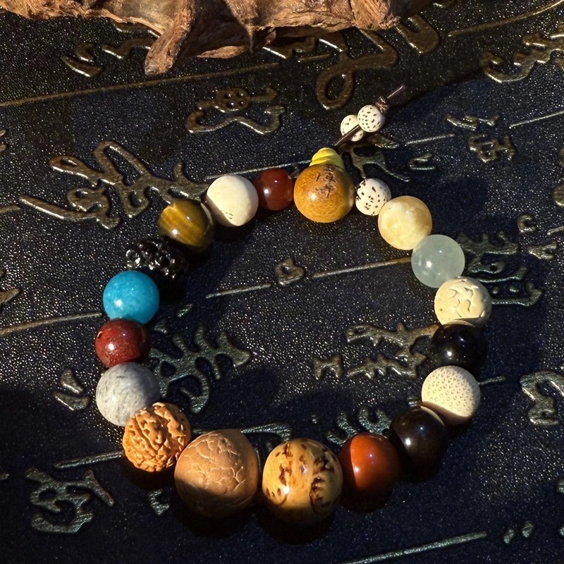 彗时 灵隐寺十八籽国风新中式锦鲤考试考试上岸佛珠招财纳福复古国潮香灰六字箴言转运珠 菩提子/菩提籽 手串 男女同款情侣款