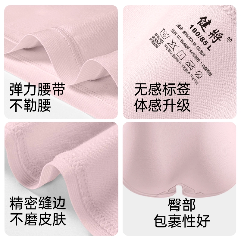 健将 纯棉大码中腰抗菌透气三角内裤 女款