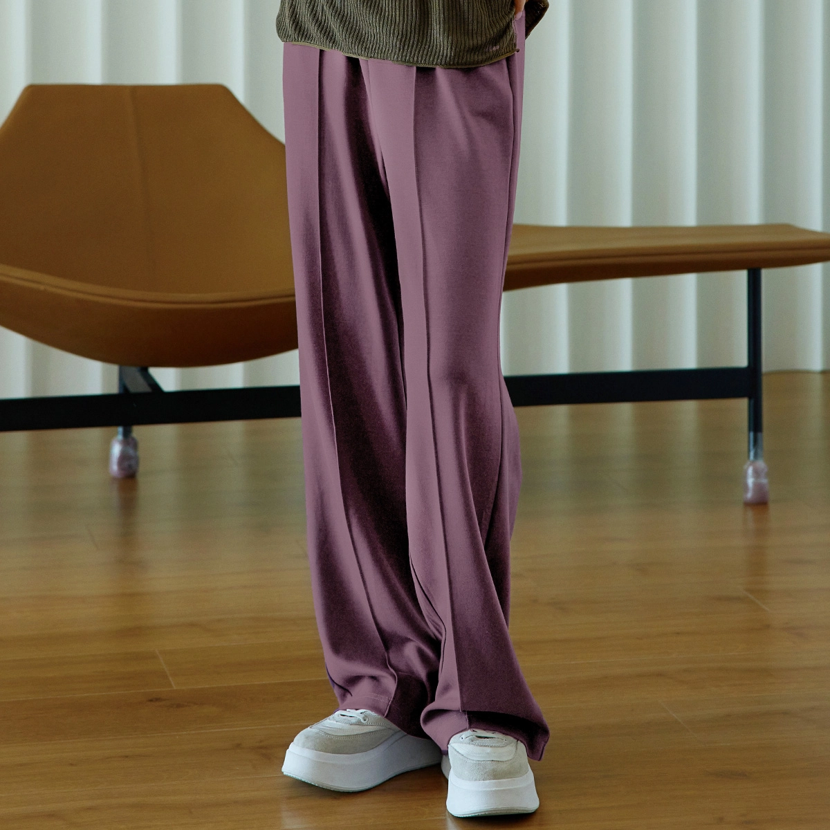 美洋 竹签休闲裤 宽松直筒运动长裤拖地阔腿卫裤女 女款