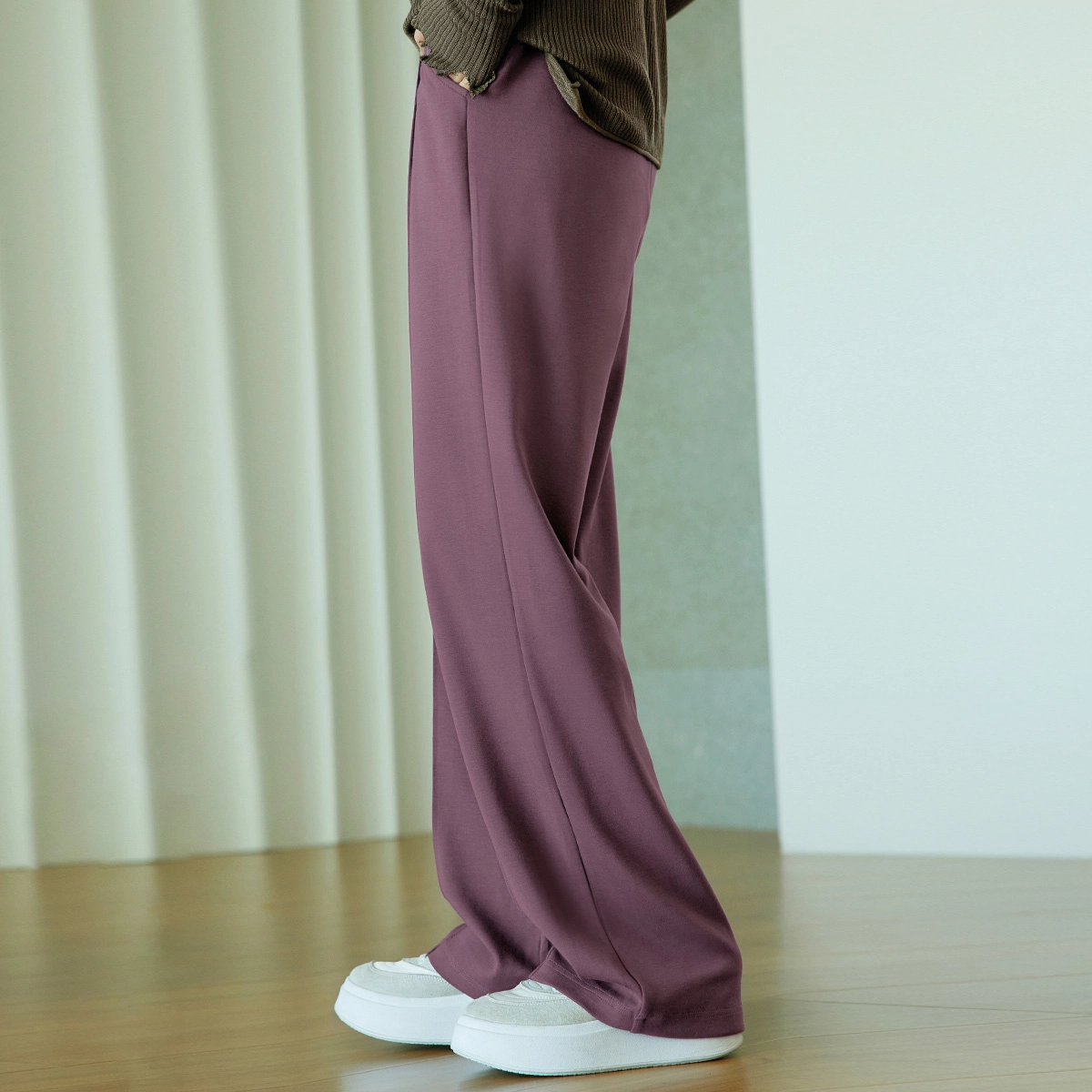 美洋 竹签休闲裤 宽松直筒运动长裤拖地阔腿卫裤女 女款