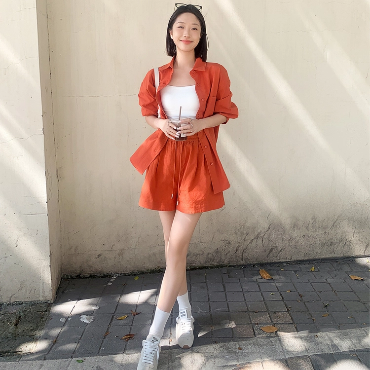 美洋 纯色简约宽松休闲短裤 女款