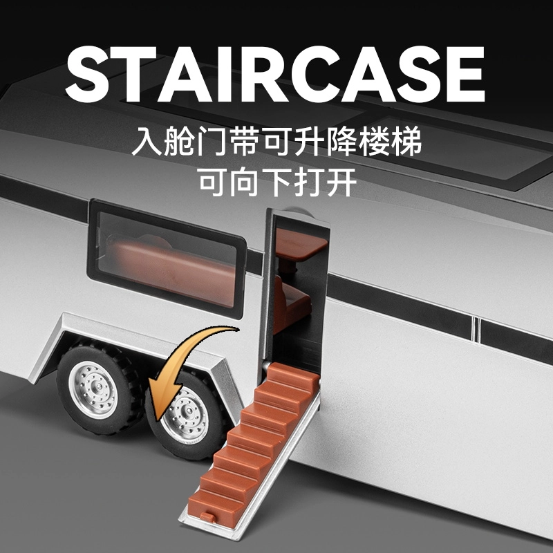 驰誉车玩 赛博皮卡 合金车模 亮灯响声 回力行驶 车门可开 收藏摆件 成品模型