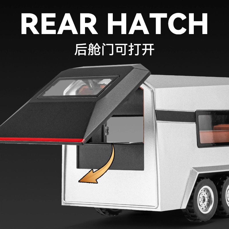 驰誉车玩 赛博皮卡 合金车模 亮灯响声 回力行驶 车门可开 收藏摆件 成品模型