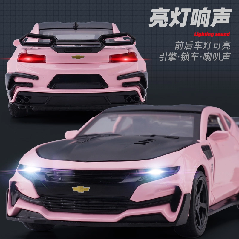 驰誉车玩 科迈罗 大黄蜂 合金车模 亮灯响声 回力行驶 车门可开 收藏摆件 成品模型