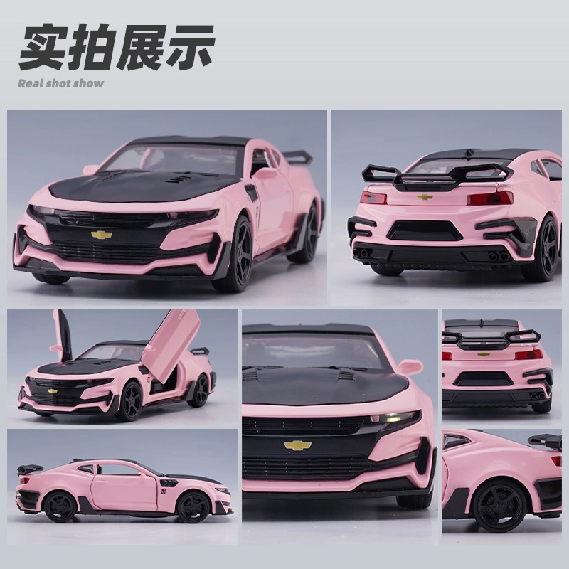 驰誉车玩 科迈罗 大黄蜂 合金车模 亮灯响声 回力行驶 车门可开 收藏摆件 成品模型