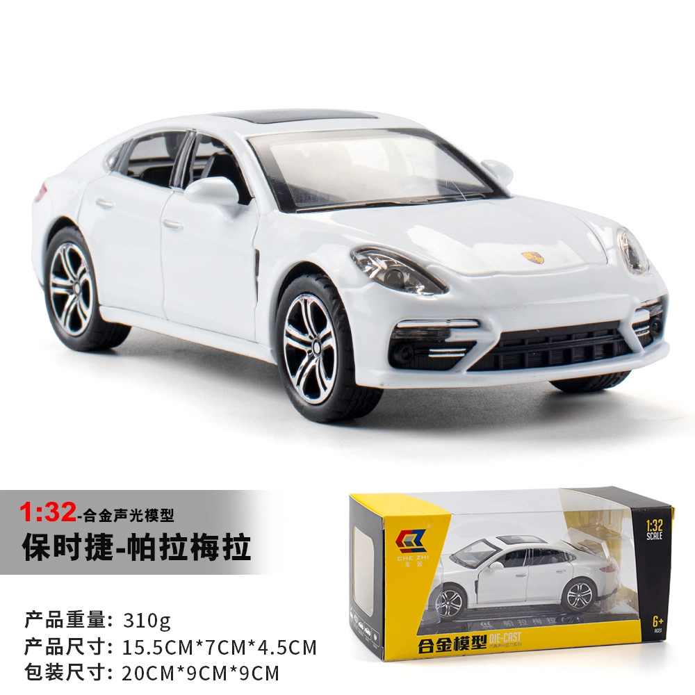驰誉车玩 帕拉梅拉 合金车模 亮灯响声 回力行驶 车门可开  收藏摆件 成品模型