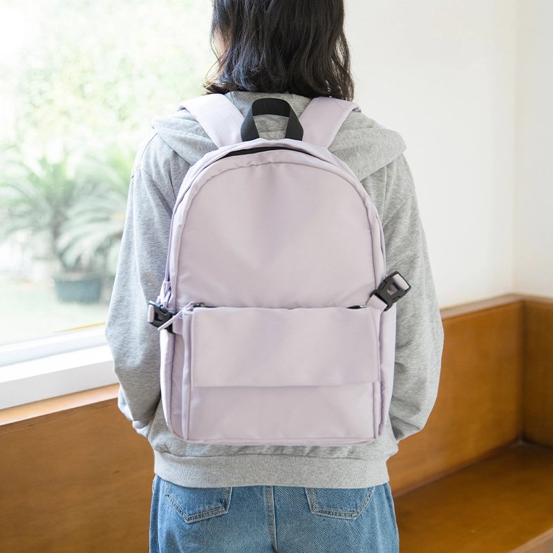 木村耀司 休闲百搭大容量初高中大学生通勤潮流多功能旅游 牛津纺 双肩包书包旅行包电脑包背包 常规 女款 粉色/浅灰/黑色