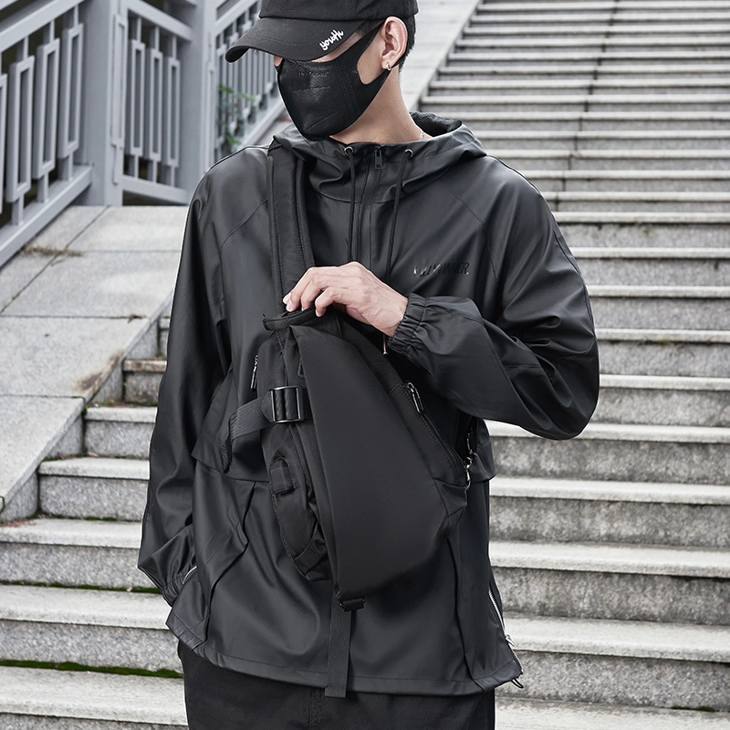 木村耀司 休闲百搭便捷双侧插袋 牛津纺 胸包 男女通用 黑色/迷彩黑