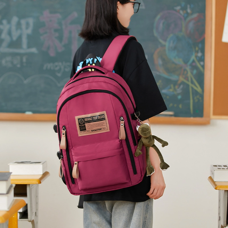 木村耀司 休闲运动简约百搭大容量通勤潮流多功能旅游运动多口袋 牛津纺 电脑包旅行包书背包双肩包 常规 男女 黑色/灰色