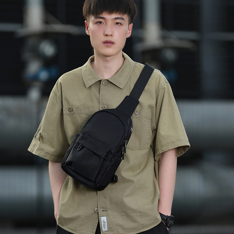 木村耀司 潮牌男休闲百搭大容量随身旅行轻便时尚潮流女 牛津纺 胸包斜挎包单肩包 常规 男女同款情侣款 黑色/迷彩黑