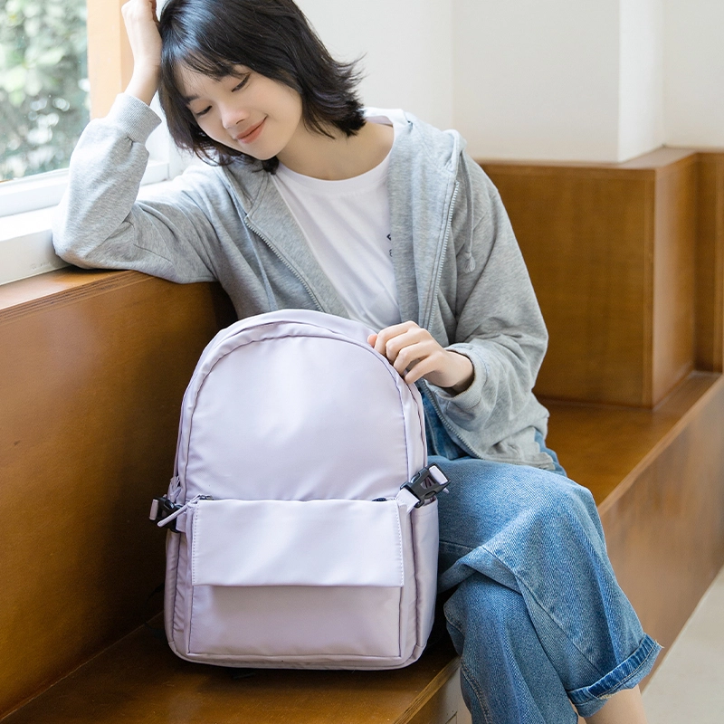 木村耀司 休闲百搭大容量初高中大学生通勤潮流多功能旅游 牛津纺 双肩包书包旅行包电脑包背包 常规 女款 粉色/浅灰/黑色