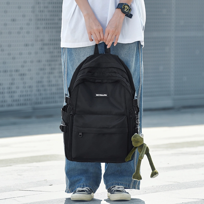 木村耀司 休闲简约百搭大容量初高中大学生通勤潮流多功能旅游 牛津纺 双肩包书包旅行包电脑包背包 常规 女款 黑色/卡其色