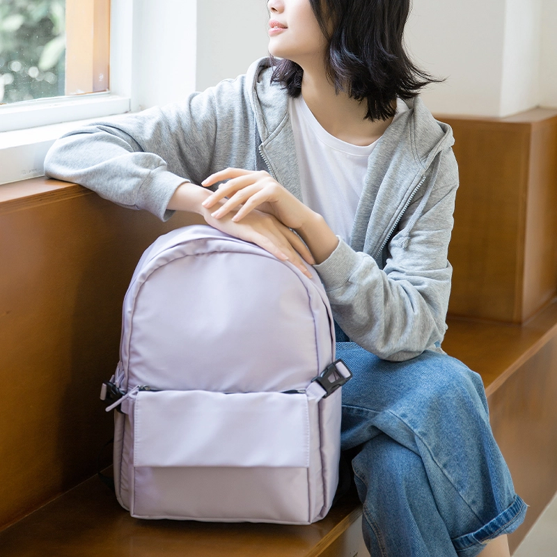 木村耀司 休闲百搭大容量初高中大学生通勤潮流多功能旅游 牛津纺 双肩包书包旅行包电脑包背包 常规 女款 粉色/浅灰/黑色