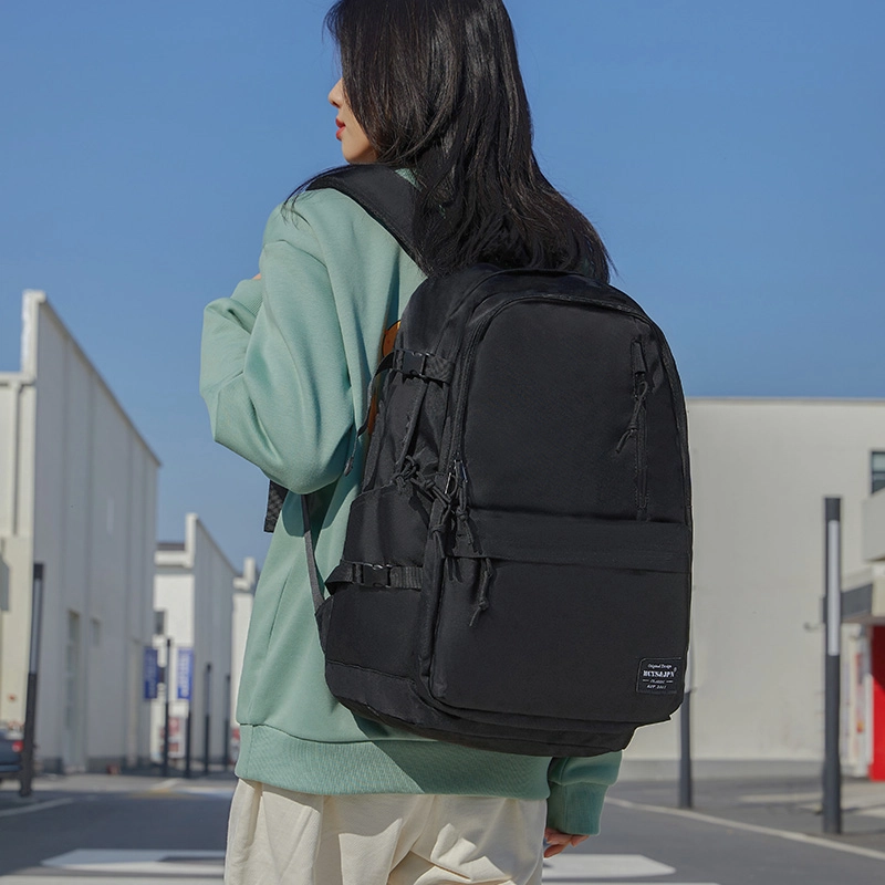 木村耀司 休闲简约百搭大容量初高中大学生通勤多功能旅游 牛津纺 双肩包书包旅行包电脑包背包 大号 女款红色/卡其色/黑色