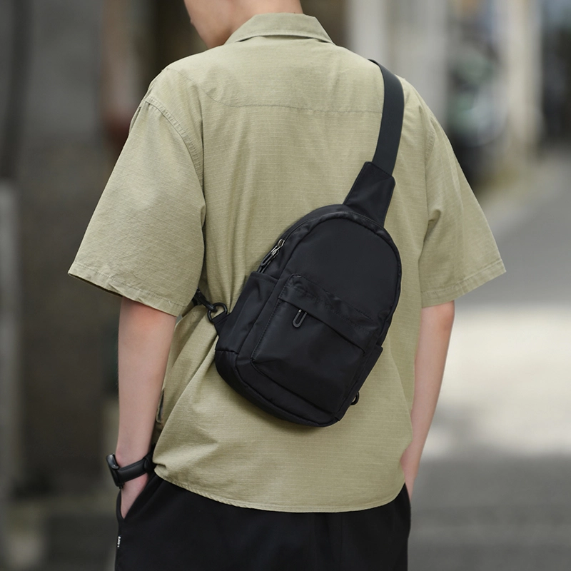 木村耀司 潮牌男休闲百搭大容量随身旅行轻便时尚潮流女 牛津纺 胸包斜挎包单肩包 常规 男女同款情侣款 黑色/迷彩黑