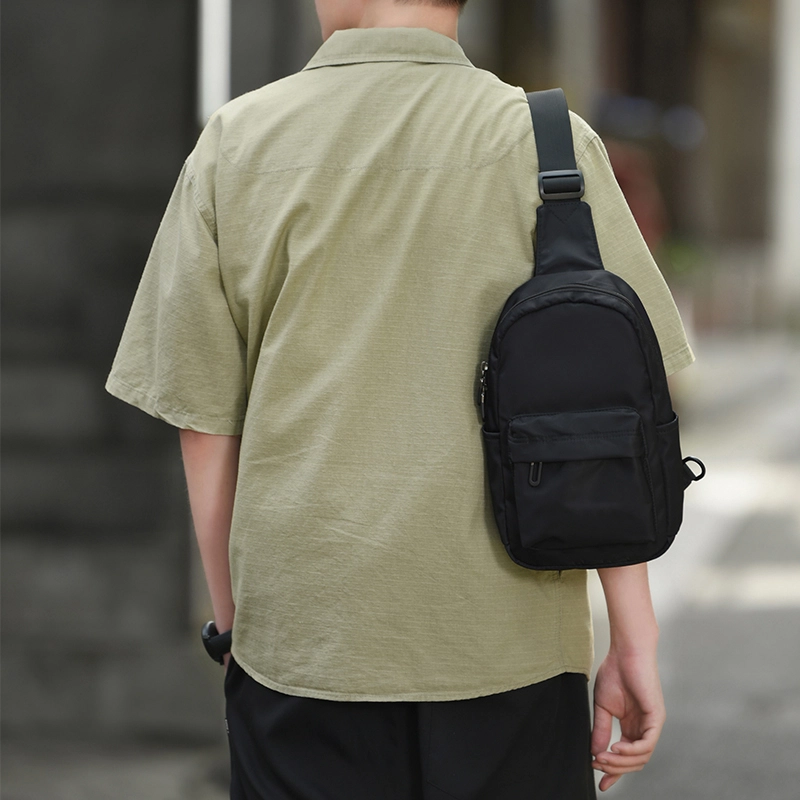 木村耀司 潮牌男休闲百搭大容量随身旅行轻便时尚潮流女 牛津纺 胸包斜挎包单肩包 常规 男女同款情侣款 黑色/迷彩黑