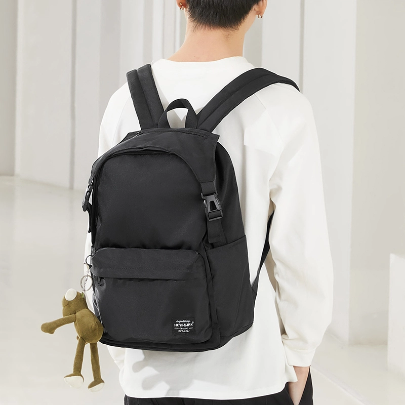 木村耀司 休闲运动简约百搭大容量通勤潮流多功能旅游运动多口袋 牛津纺 电脑包旅行包背包双肩包 男女同款 黑色/红色 大号