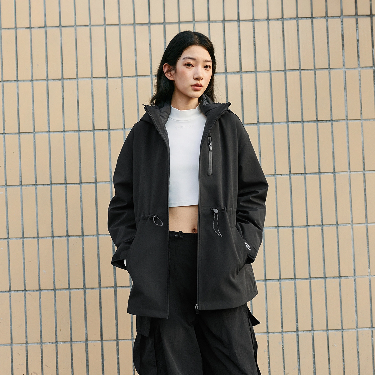 森马 防护科技 学院甜美风薄款连帽拉链羽绒服 女款