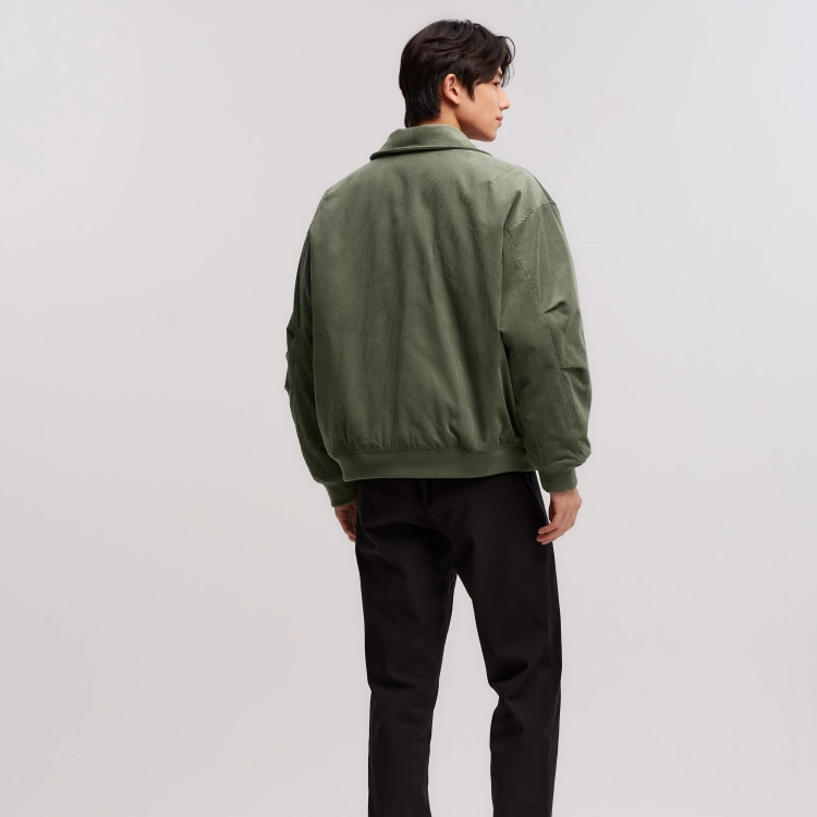 森马 灯芯绒肌理感飞行员加厚棉服 男款