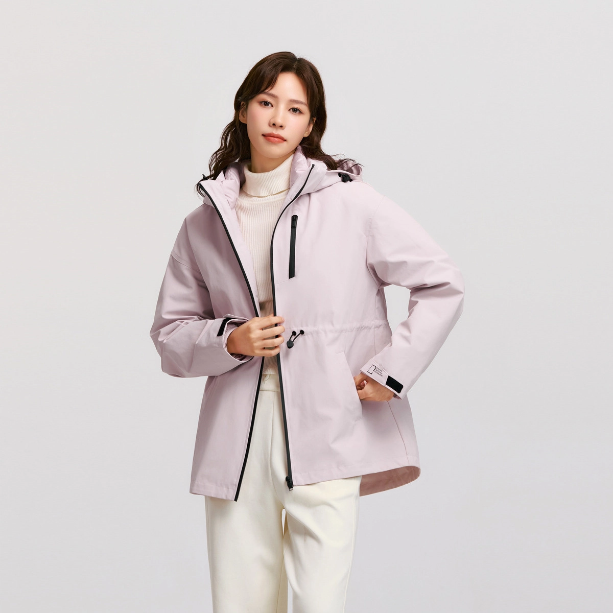森马 防护科技 学院甜美风薄款连帽拉链羽绒服 女款