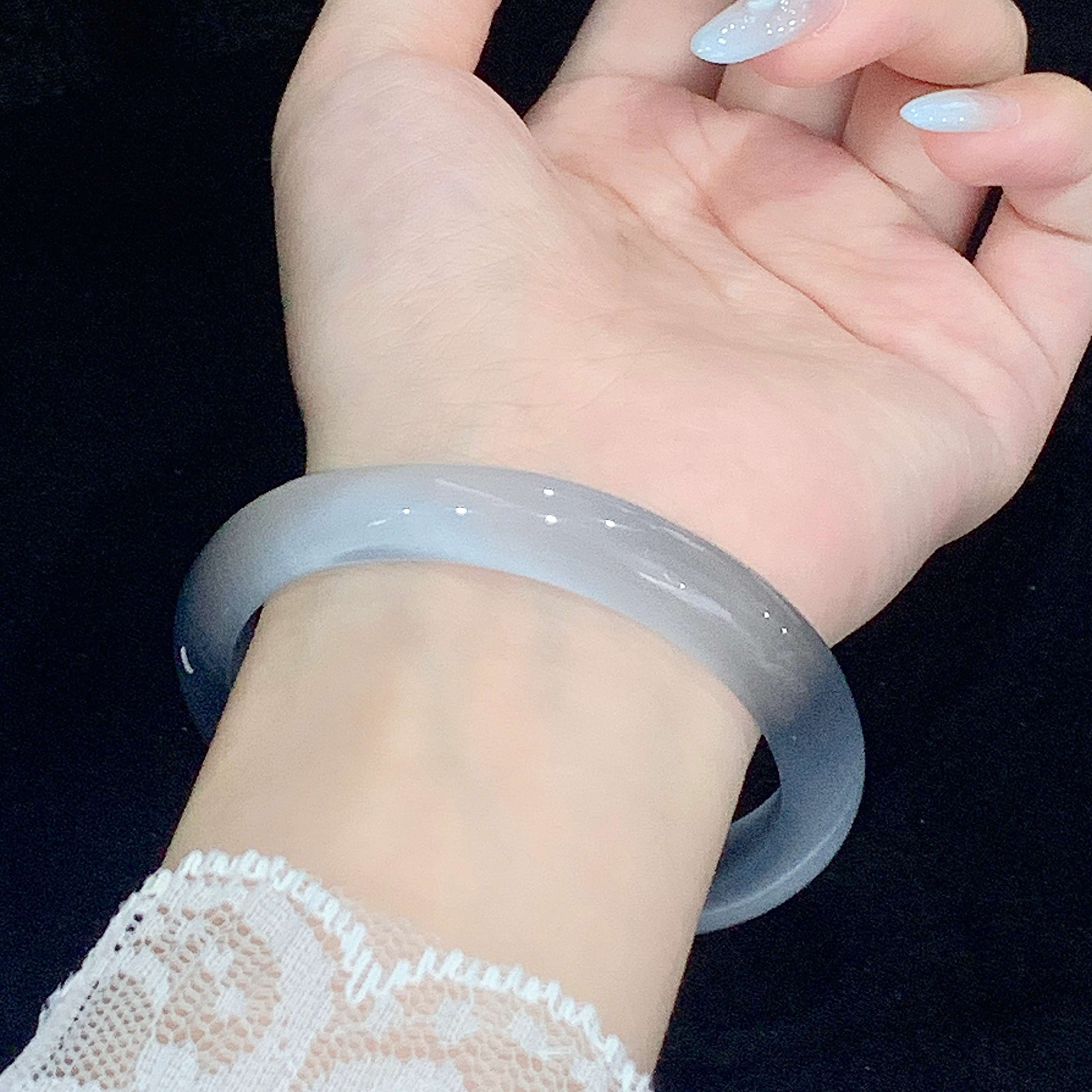 老作坊 新中式国潮复古汉服圆条美人镯 一步一响古风温婉气质素雅古典白月光叮当镯子 简约通勤百搭 玻璃猫眼 手镯 女款