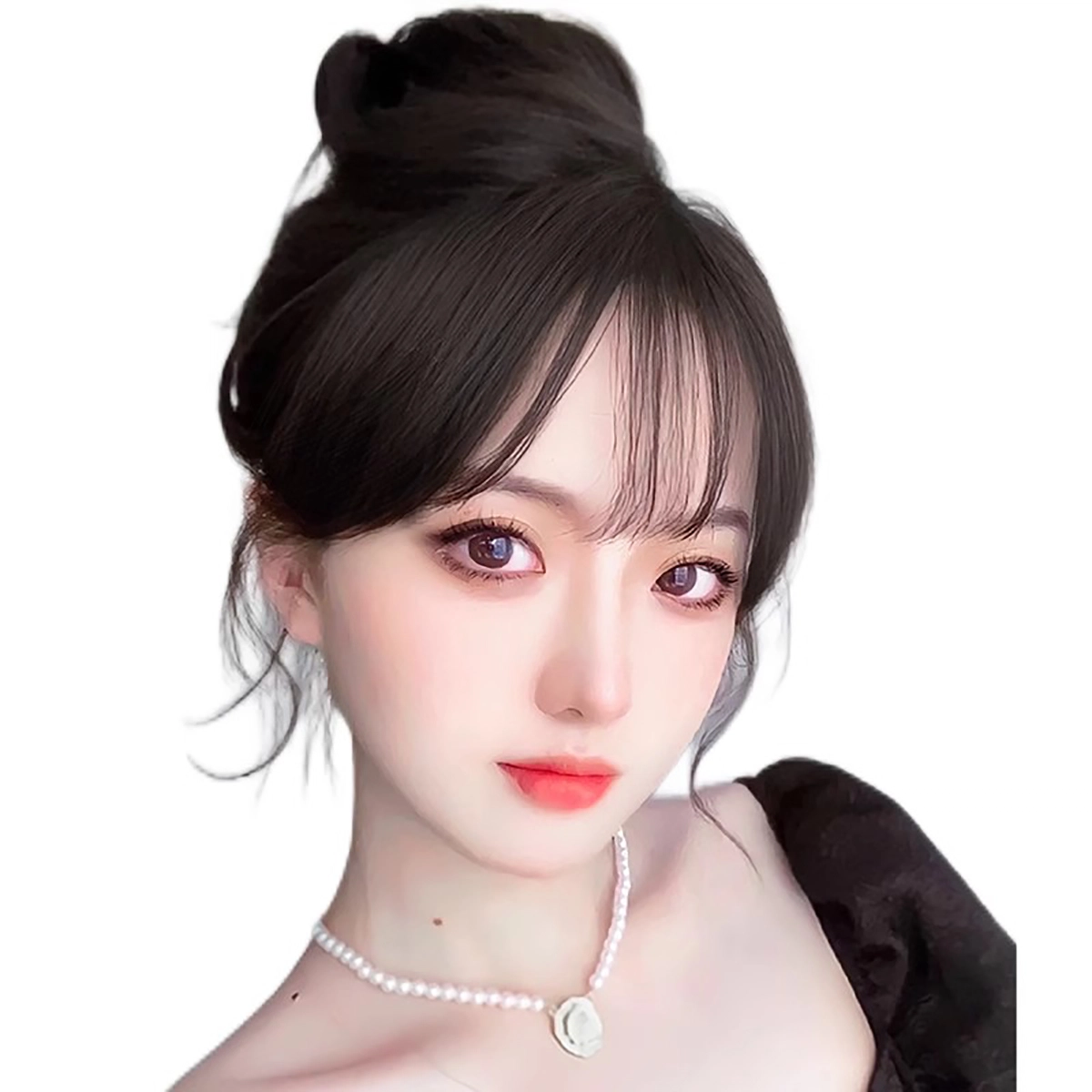 晚晚风 法式刘海假发片 全真人发丝 头顶补发增发量 蓬松高颅顶 遮白发 轻薄无痕