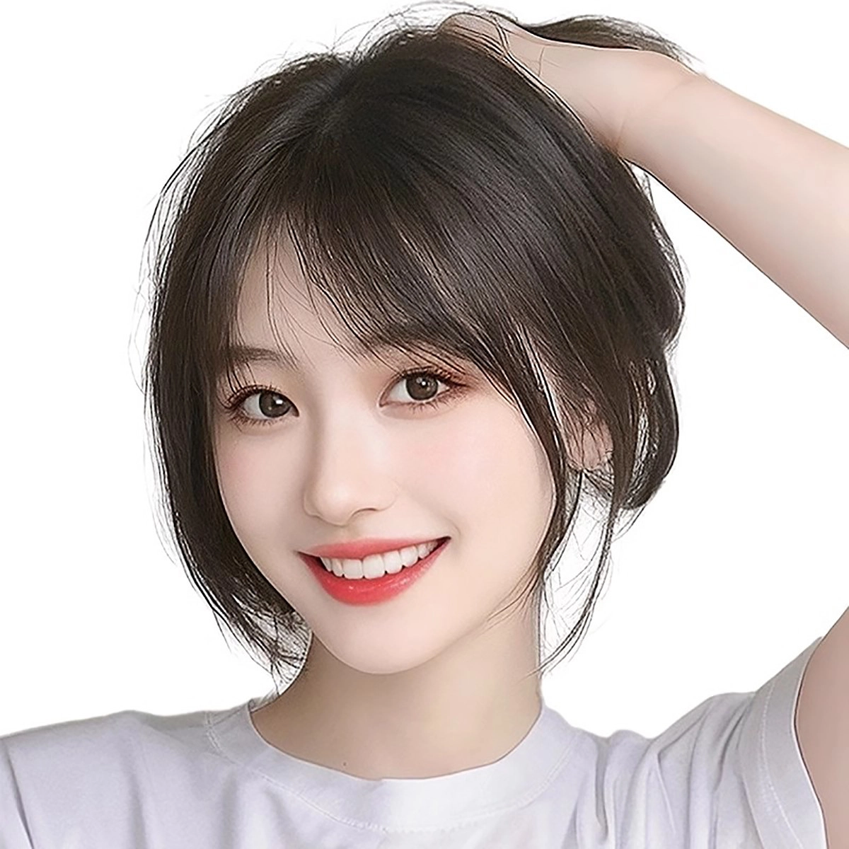 晚晚风 八字刘海假发女 顶补发增量高颅顶自然前额胎毛
