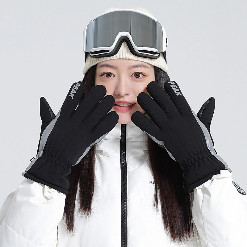 匹克 【双倍加绒保暖】冬季北方潮流骑行防风电动摩托车登雪山自行车 可触屏 防冻伤 防泼水 聚酯纤维 滑雪手套 男女同款情侣款