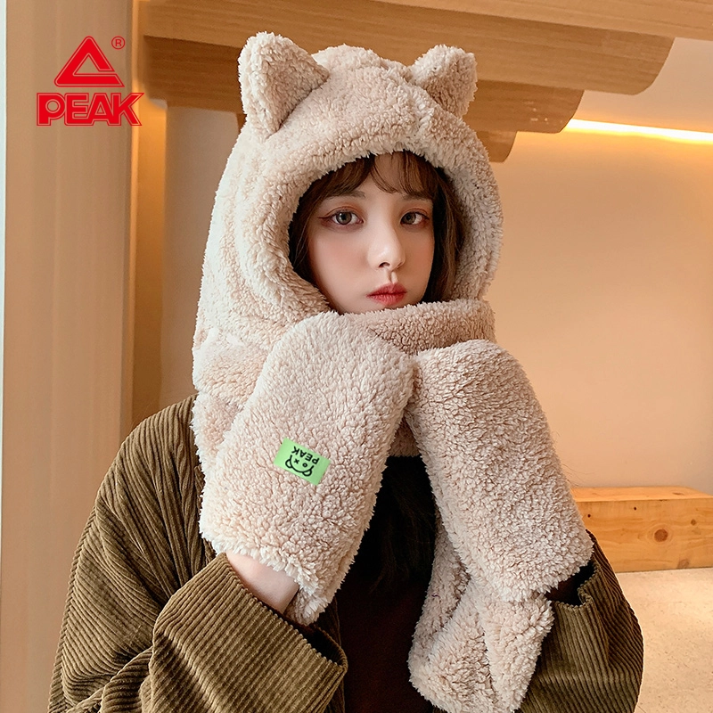 匹克 小熊 三合一 一体保暖毛绒 其他帽子 女款
