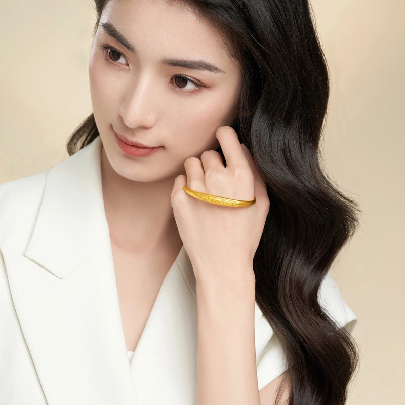 周大福 经典传承系列双龙纳福贵妃镯福镯 足金 计价金 黄金手镯 女款 赠专属礼盒