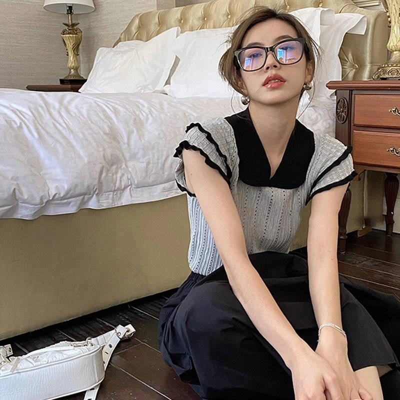 雅羊人 套头简约通勤针织衫 女款 黑色