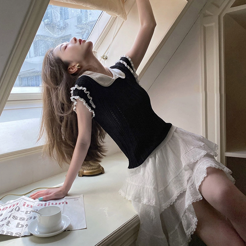 雅羊人 套头简约通勤针织衫 女款 黑色