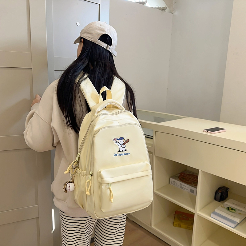 醇龙 可爱书包大容量学院风休闲旅行背包 尼龙 双肩包 常规 女款 多色