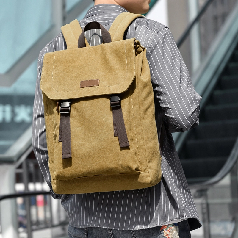 茵初 便携登山防泼水耐磨 尼龙 双肩包 男女同款情侣款 铅灰色/乌黑色/浅棕色