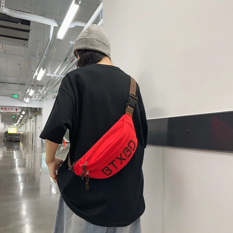 醇龙 简约百搭 尼龙布 胸包 常规 男女同款情侣款 黑/白/灰/红/桔