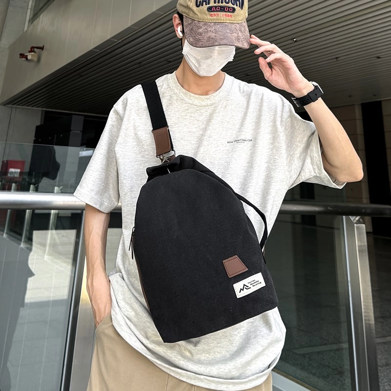 醇龙 尼龙男女通用多色帆布包大容量日系复古斜挎包多功能时尚单肩包胸包手提包