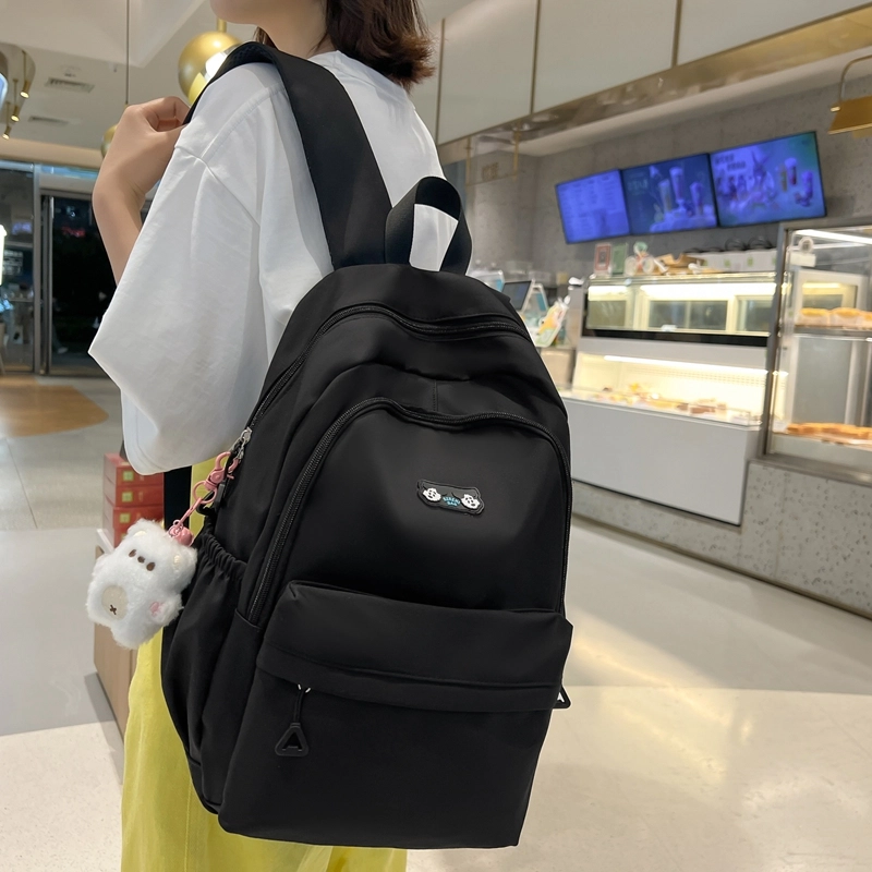 醇龙  尼龙男女通用百搭日系韩版双肩包大容量纯色 多色