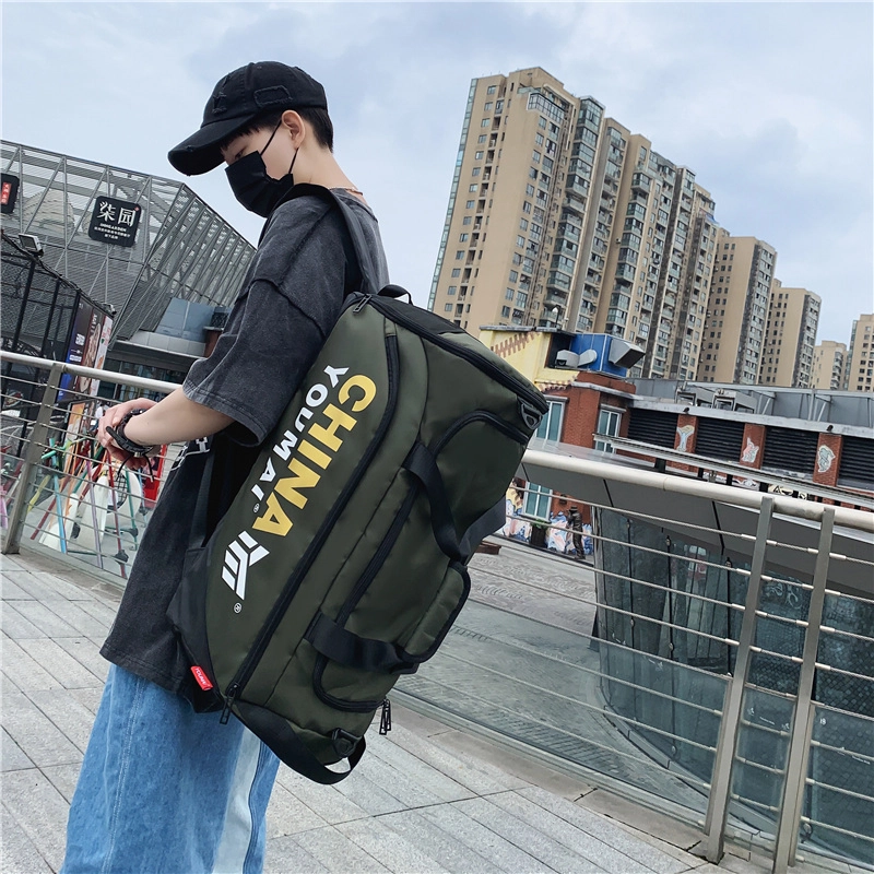 醇龙 小众休闲简约多功能短途旅游时尚百搭 尼龙 旅行包 男女同款情侣款 粉/玫红/卡其/黄/黑/绿