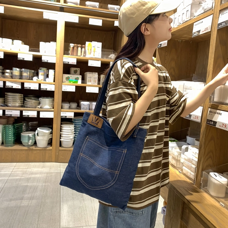 醇龙 男女通用 牛仔布 大容量通勤休闲 单肩包 多色