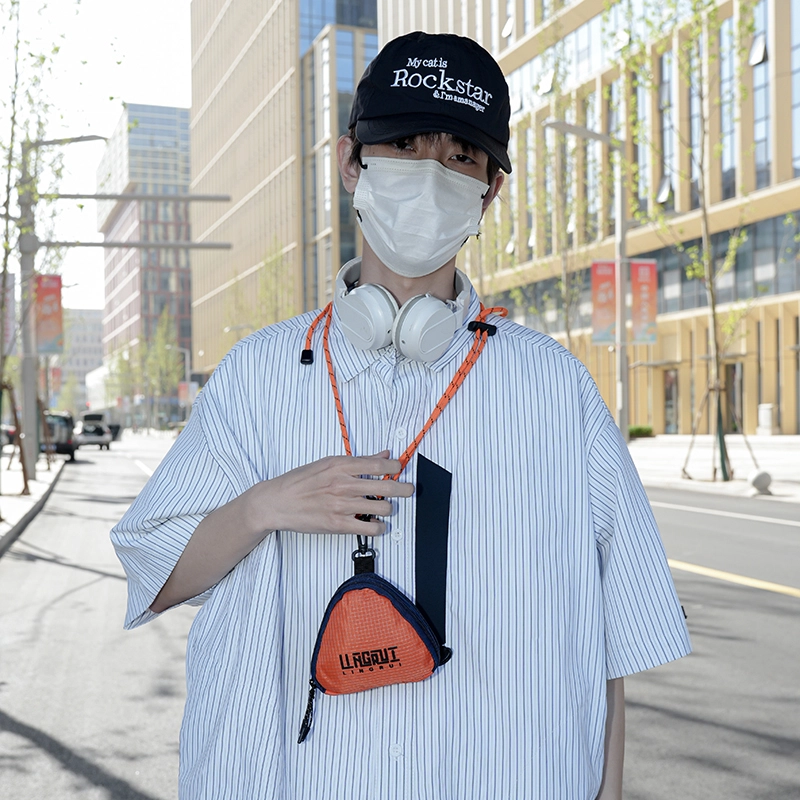 醇龙 百搭嘻哈 尼龙 耳机包 男女同款情侣款 灰/黑/黄/橘/绿