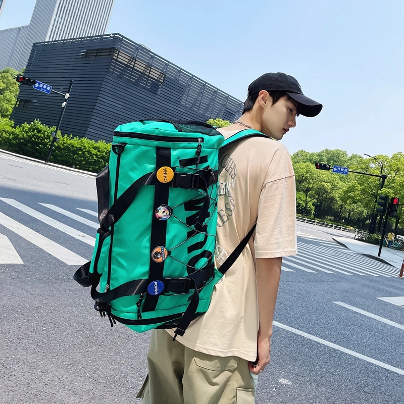 醇龙 多功能干湿分离休闲简约短途旅游时尚百搭 尼龙布 旅行包 男女同款情侣款 黑/青绿/军绿/黄/粉/卡其