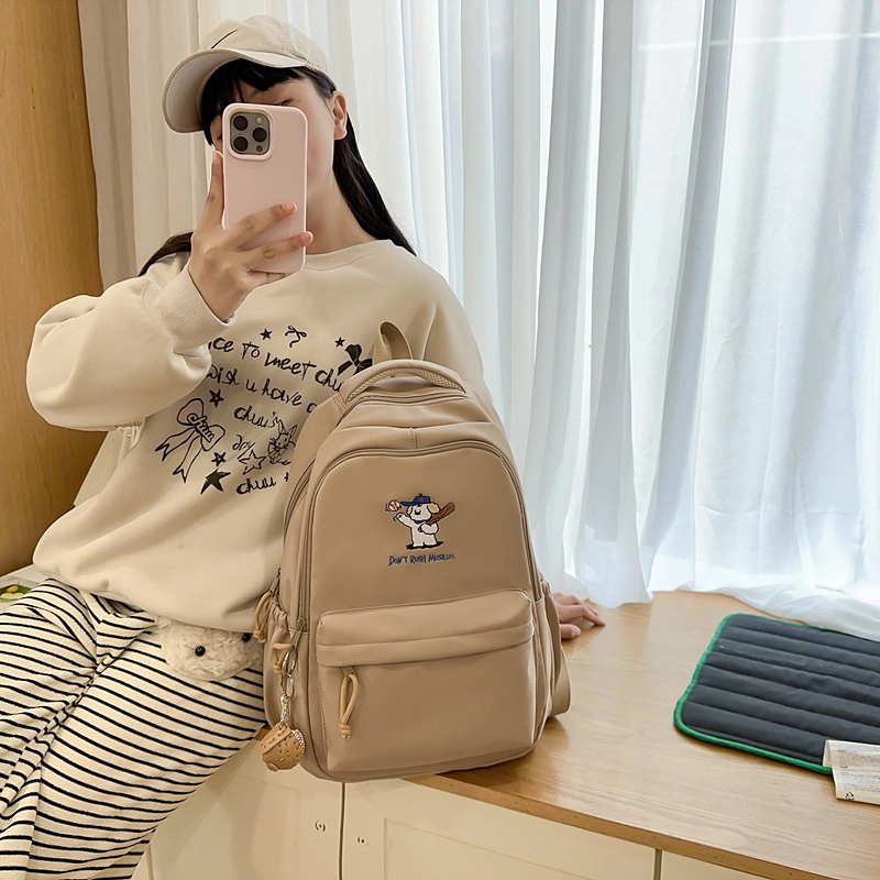 醇龙 可爱书包大容量学院风休闲旅行背包 尼龙 双肩包 常规 女款 多色